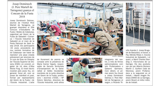 Josep Domènech guanya el concurs de Fusta 2018